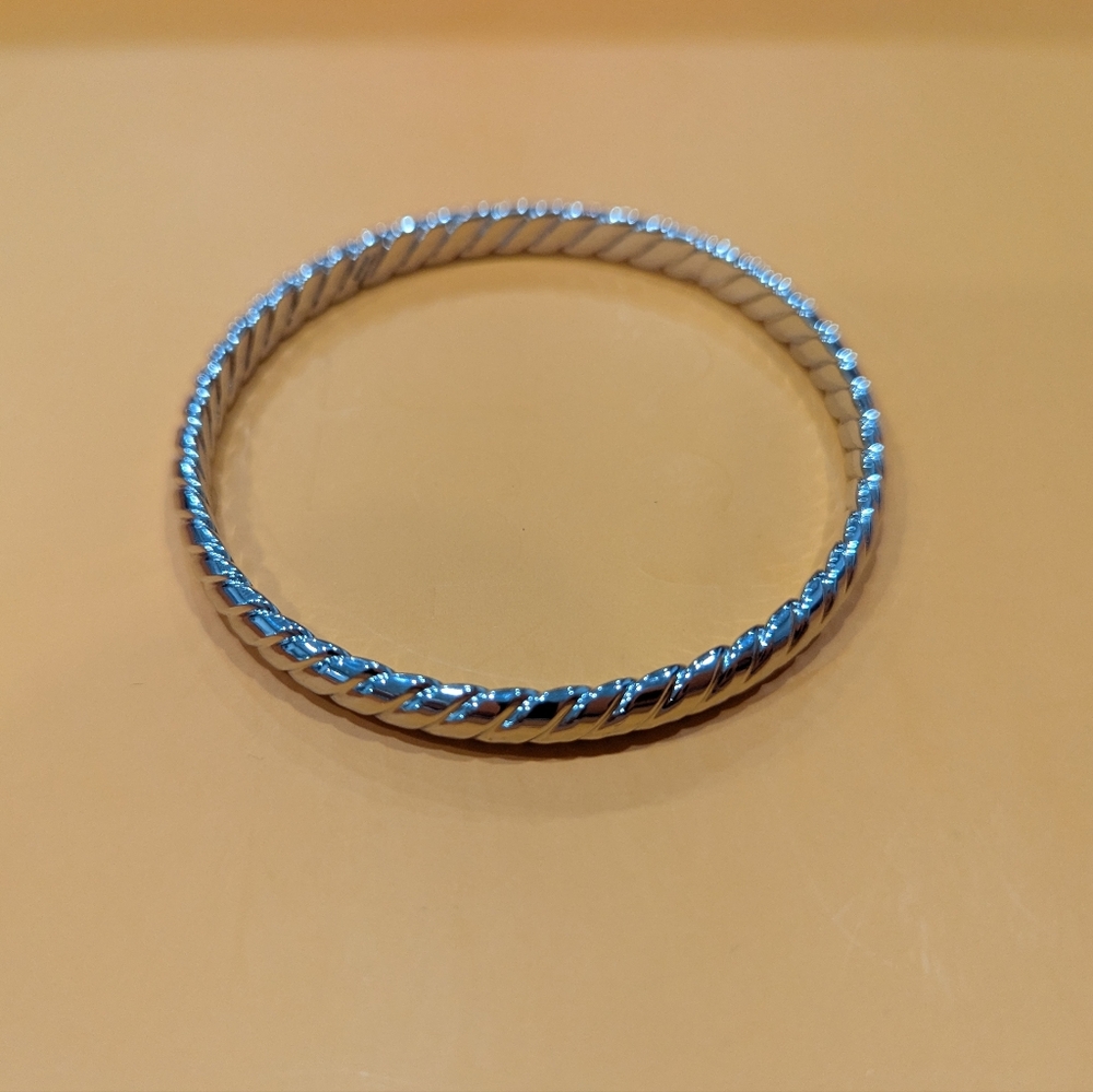 Milor Silver Twisted Bangle Bracelet